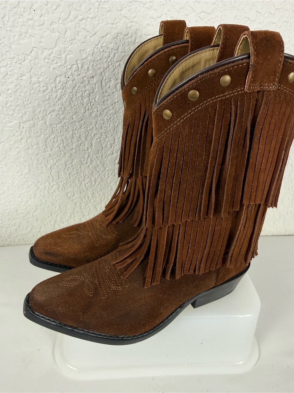 Shyanne | Brown Fringe Western Boots | Girls 2D | Snip Toe | Style 43514 - Picture 8 of 14